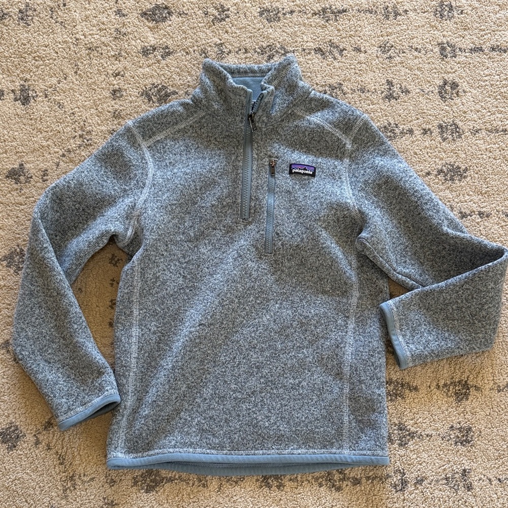 Patagonia Kids Better Sweater Light Blue/Gray 1/4 Zip